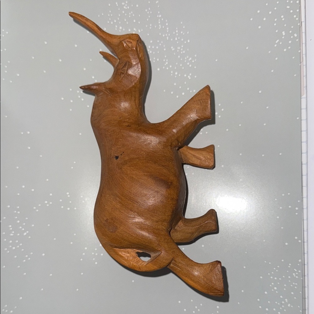 Hand Carved Rhino Solid Wood Safari Wildlife lg1